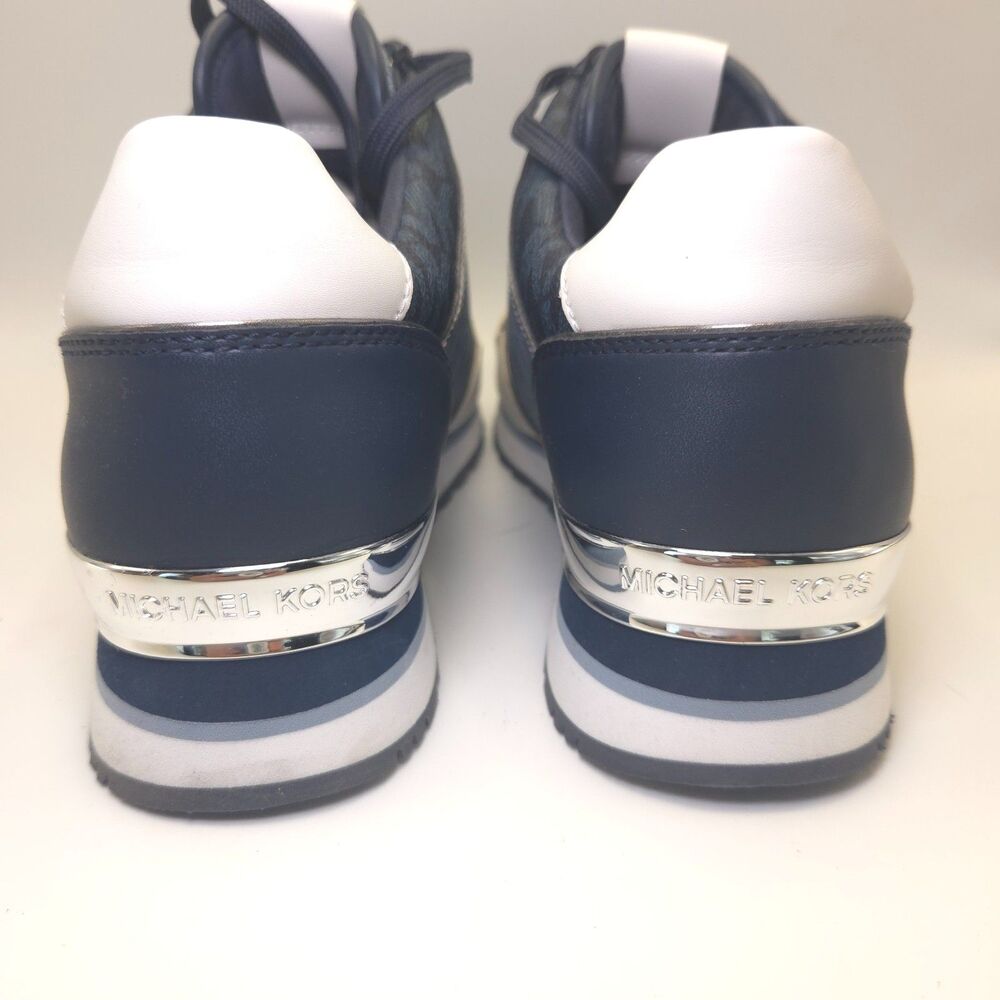 Michael Kors Maddy Logo Trainer Admiral Blue Sneakers Women 10M 49F0MAFS3B NIB - Picture 6 of 10